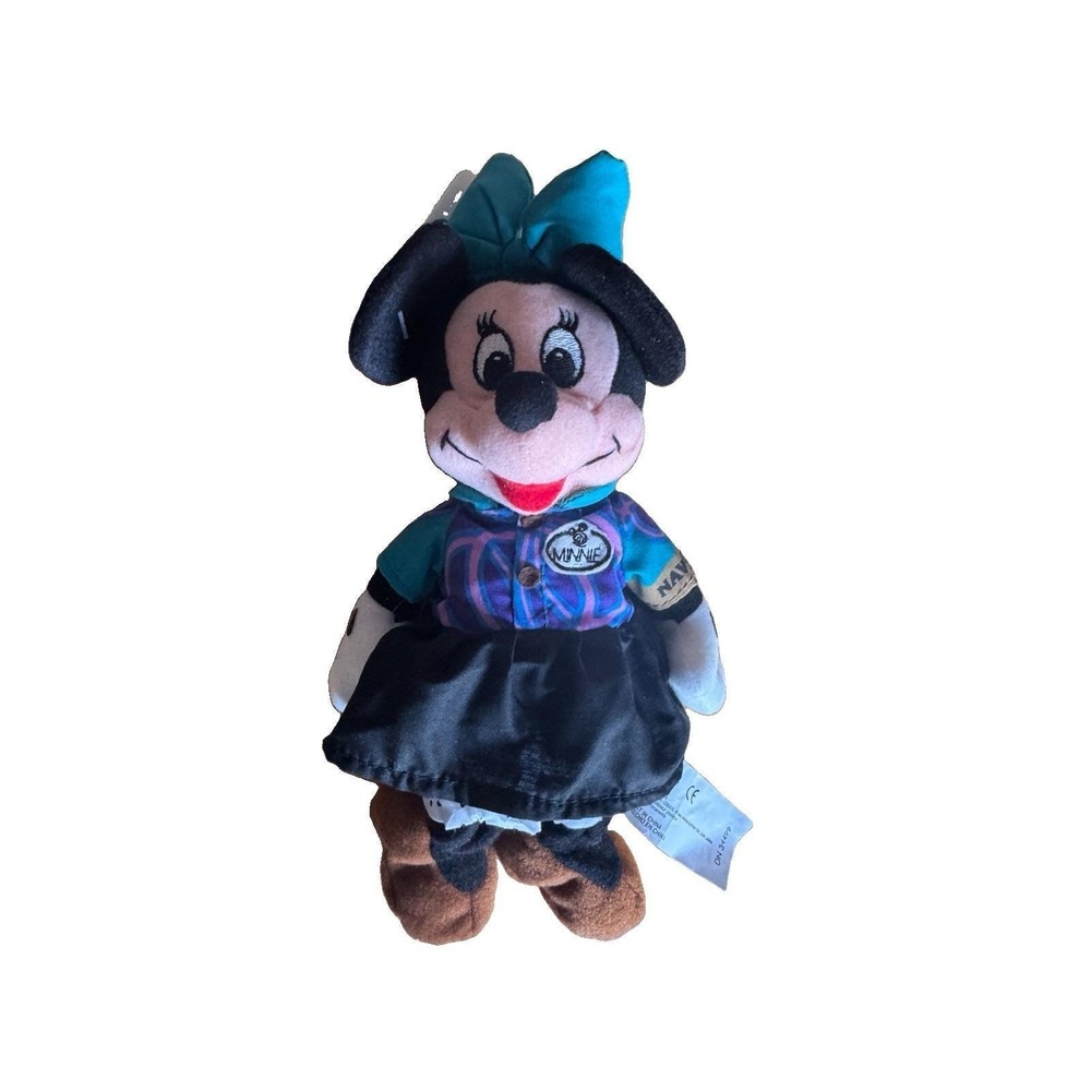 Disney Quest Minnie Mouse Navigator Employee 9" Bean Plush Toy NWT